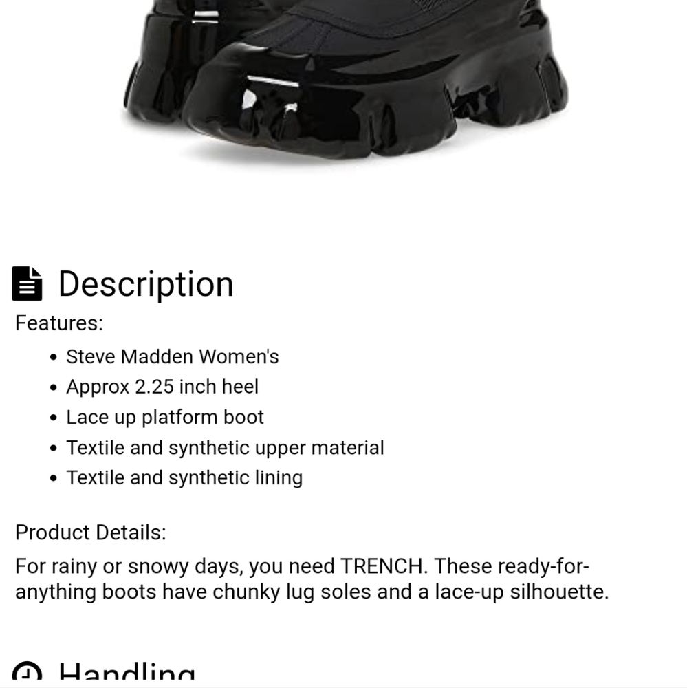 Steve madden trench boots black 7.5 nwob - Picture 4 of 4